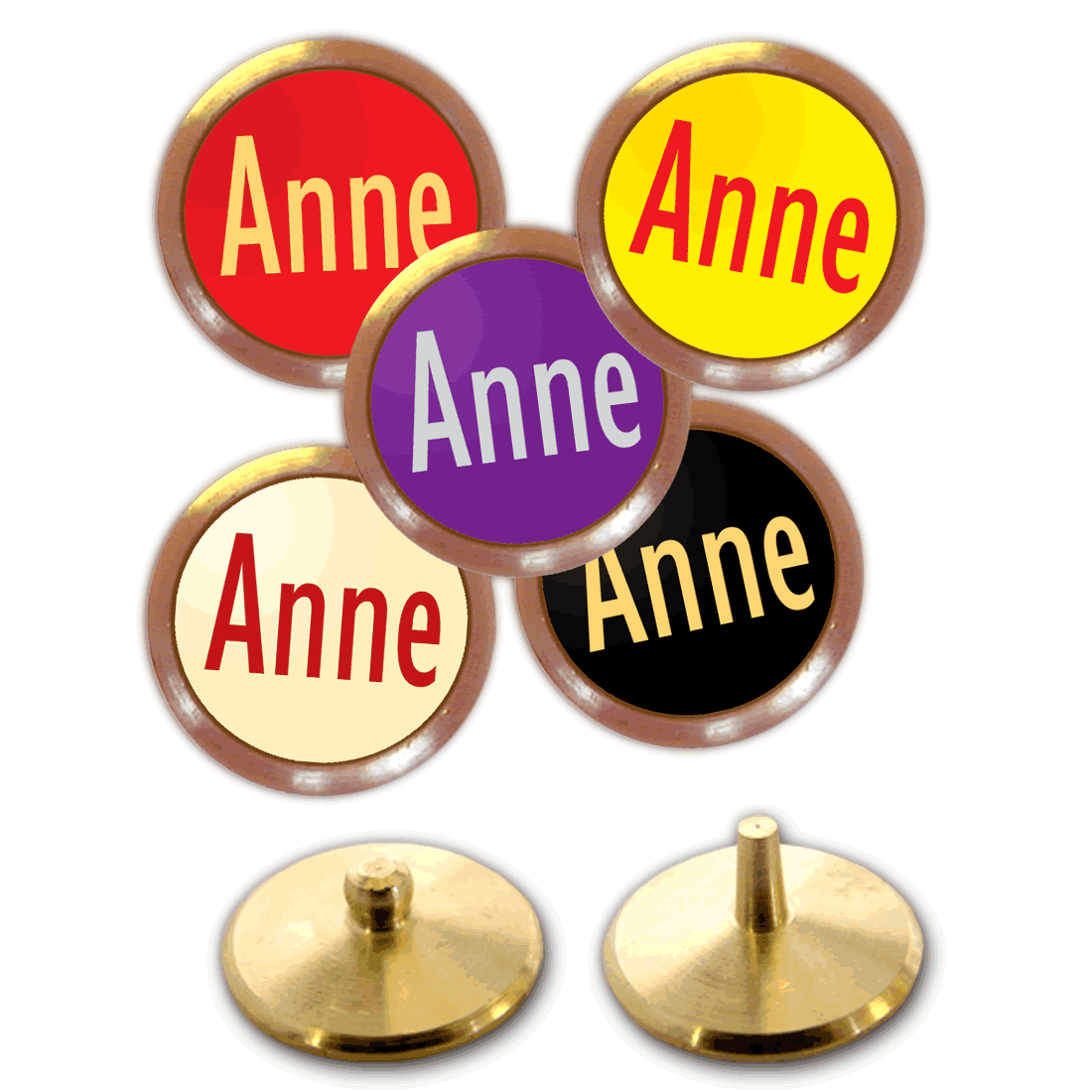 Best Impressions Personalised Golf Ball Markers Brass 5 Pack Different